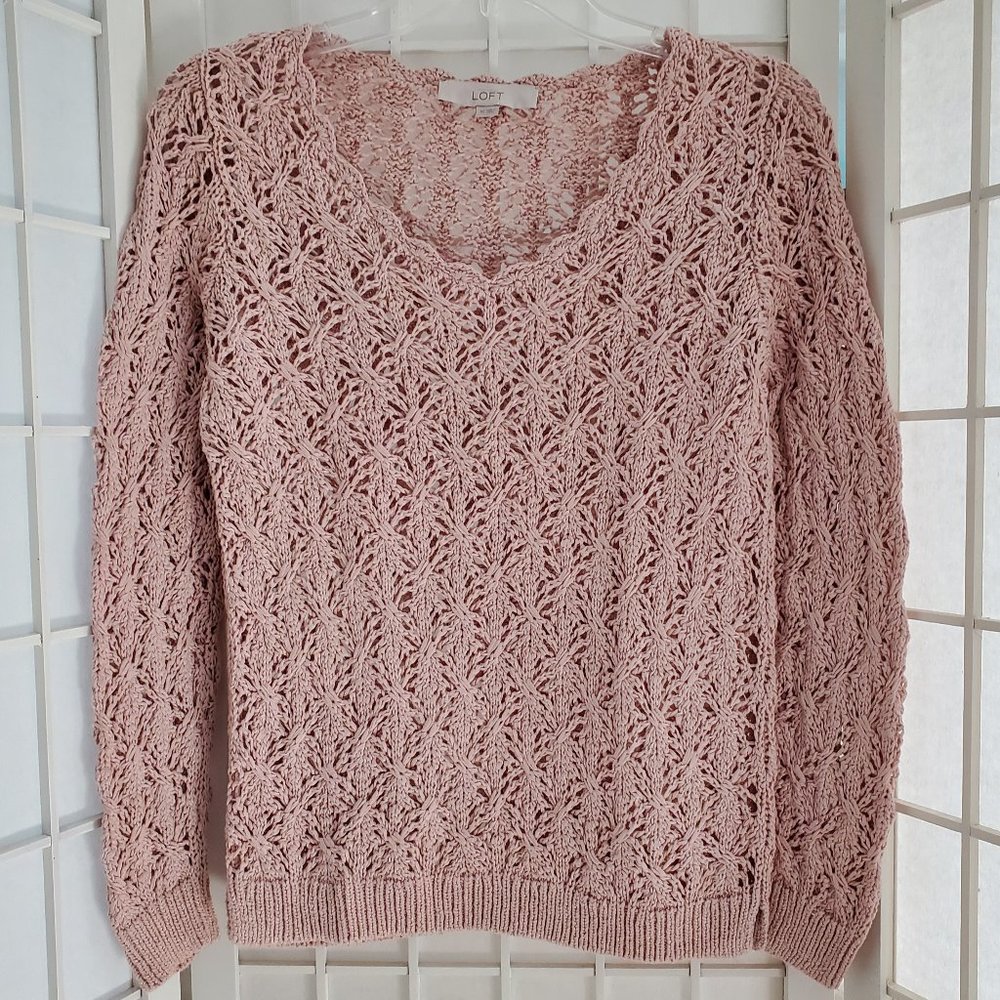Spring Sweater - Ann Taylor LOFT Crochet V Neck
